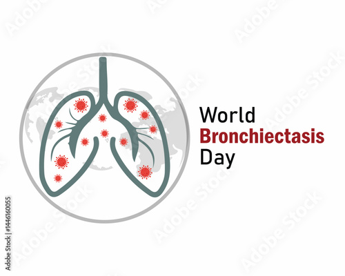 World Bronchiectasis Day Vector Illustration. World Lung Cancer Day. World Lung Cancer Day. Lung cancer creative.