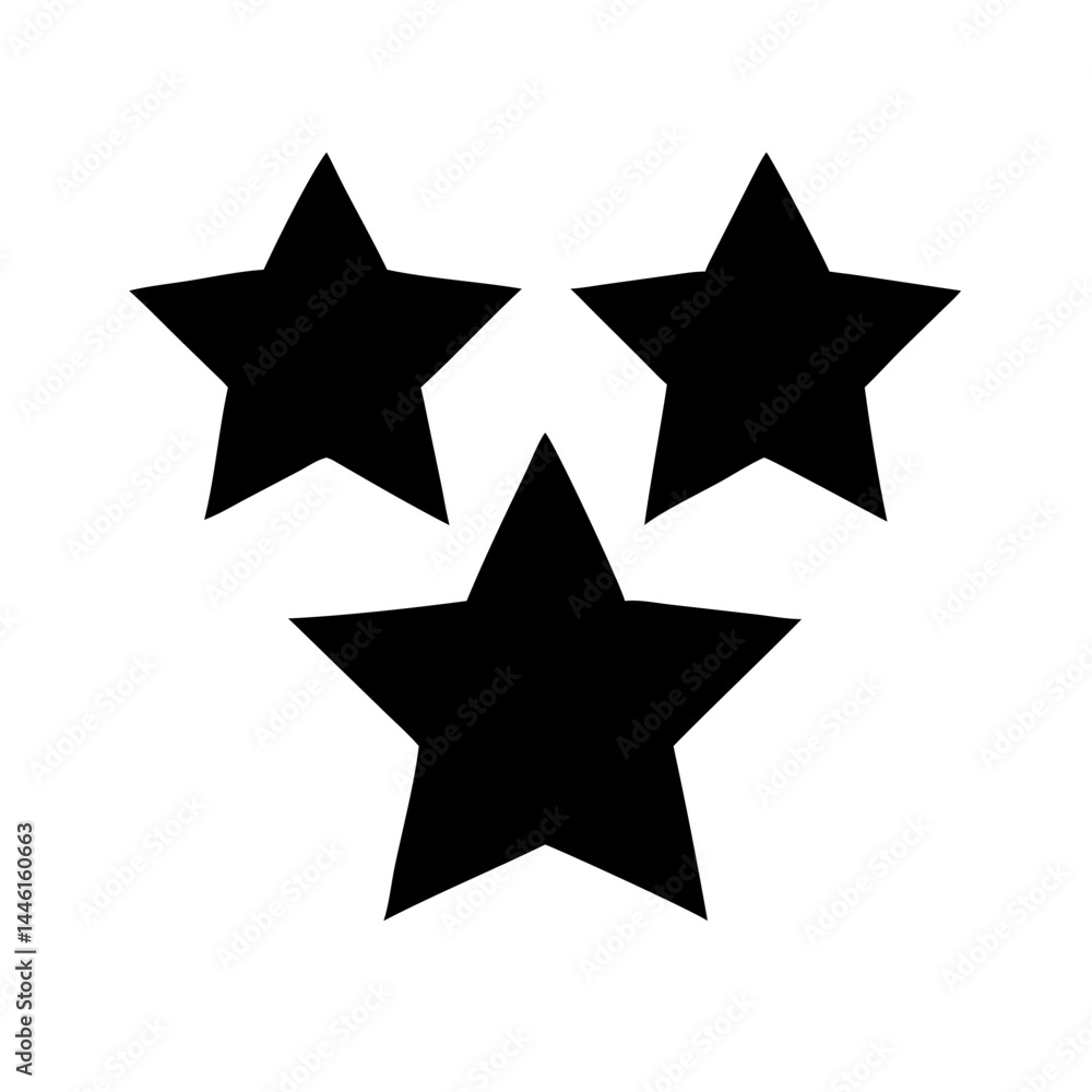 Obraz premium trio of stars silhouette design on transparent background for web and graphic design
