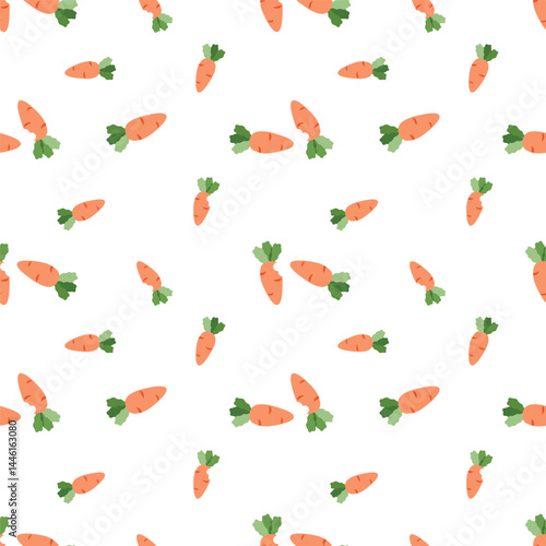 Cute minimal cartoon carrot pattern background.