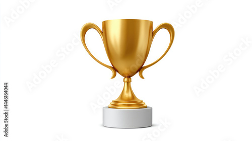 Wallpaper Mural Gold trophy isolated on white background Torontodigital.ca