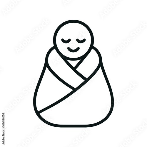 Calm and cozy illustration of a person wrapped in a blanket  