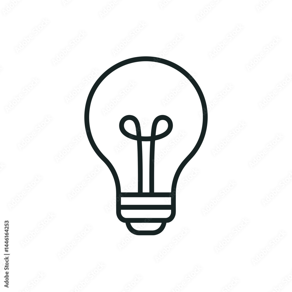 Light bulb outline representing ideas and inspiration Light bulb outline representing ideas and inspiration
