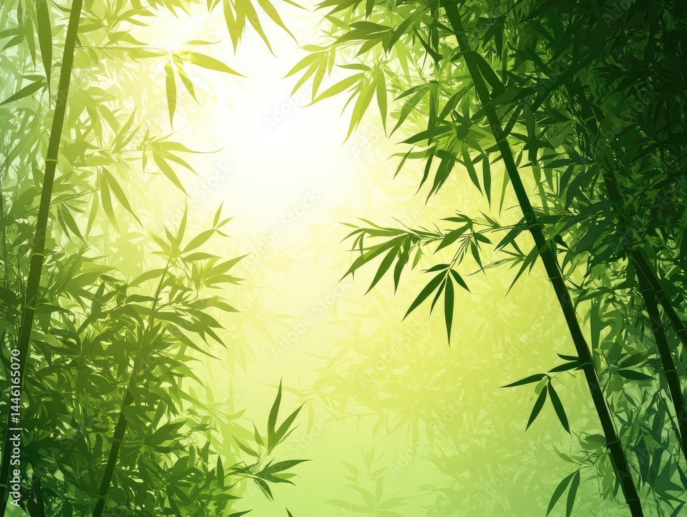 Sunlit Bamboo Forest Tranquil Asian Serenity. Sunlit Bamboo Forest Tranquil Asian Serenity.