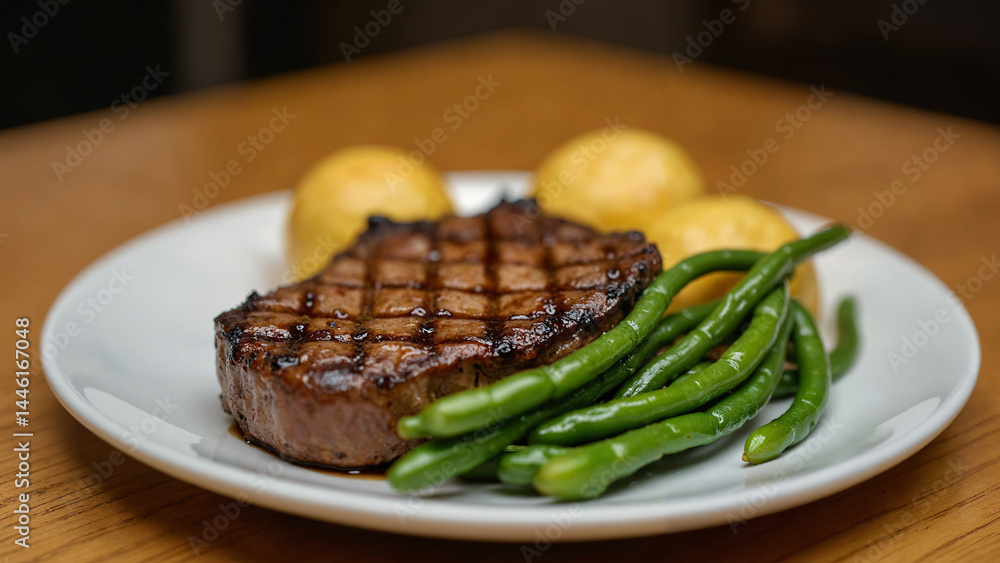 grilled steak with vegetables