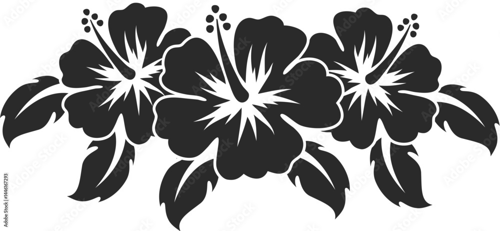 vector hibiscus flowers isolated on white background. summer hawaiian hibiscus blossom. tropical flower plant vector hibiscus flowers isolated on white background. summer hawaiian hibiscus blossom. tropical flower plant