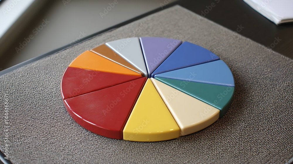 Fototapeta premium Diversified portfolio strategy with pie chart for investor management 