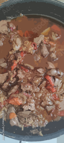 Spicy chicken liver stew