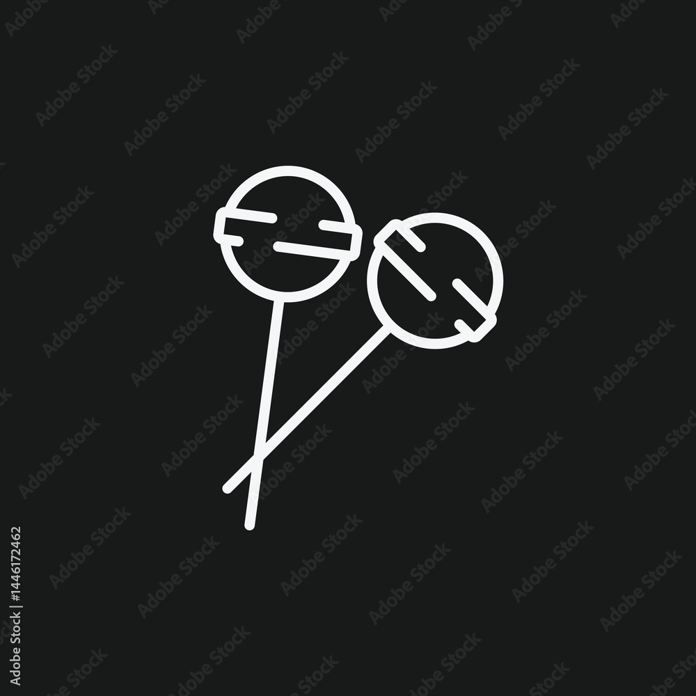 Minimalist Lollipop Icon Black and White Linework with Geometric Shapes and Retro Pop Art Influence Minimalist Lollipop Icon Black and White Linework with Geometric Shapes and Retro Pop Art Influence