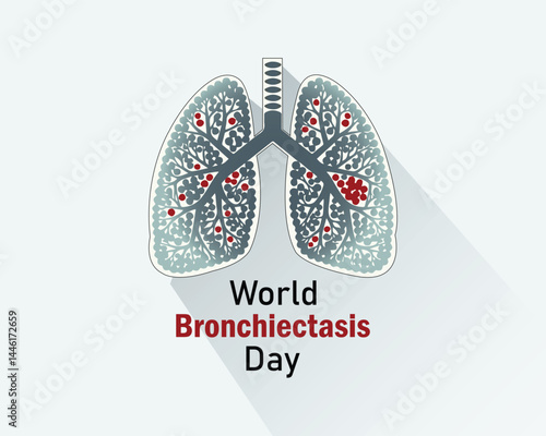 World Bronchiectasis Day Vector Illustration. World Lung Cancer Day. World Lung Cancer Day. Lung cancer creative.