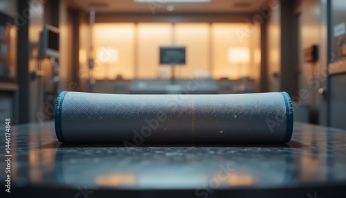 Rolled Fabric Cylinder on Table in Modern Setting