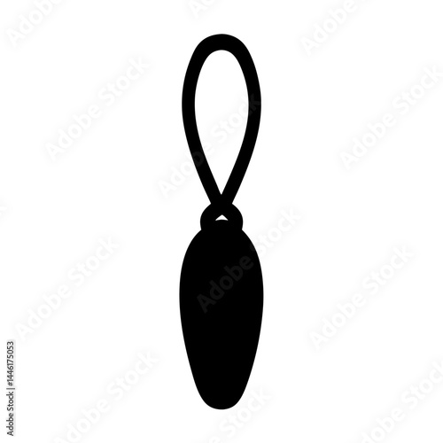 Simple black pendant illustration against a white background in minimalist style