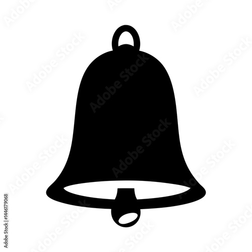 Simple and Clean Black and White Illustration of a Classic Bell Shape