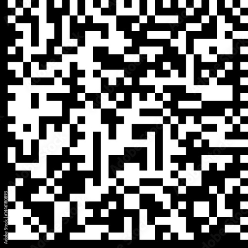 QR code with two borders filled black, without Position Detection Pattern, square design, and no background.