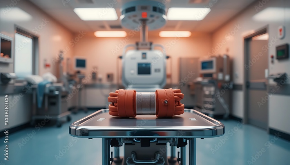 Medical Device on Tray in Hospital Operating Room Setting