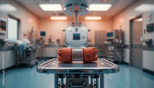Obraz na płótnie Medical Device on Tray in Hospital Operating Room Setting w salonie
