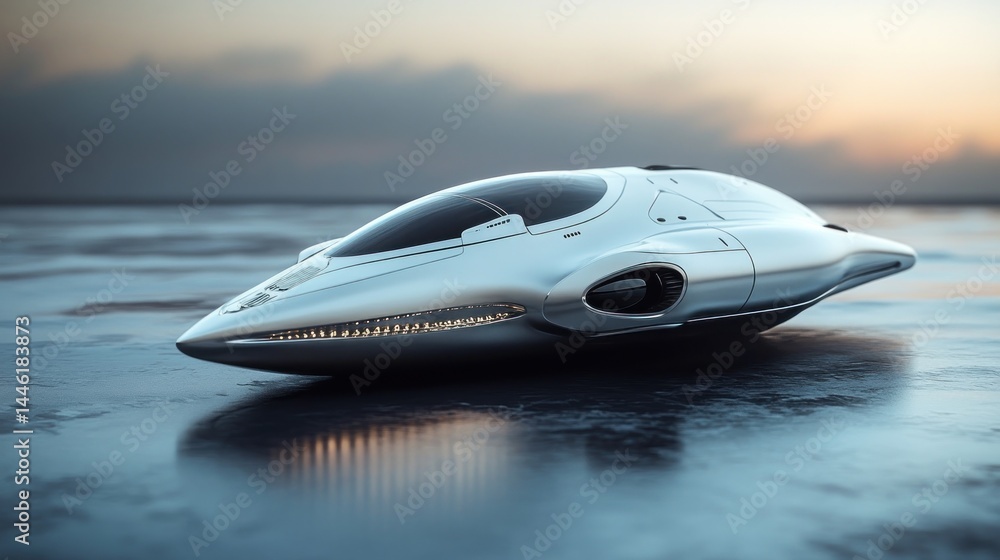 Futuristic hovercraft vehicle Futuristic hovercraft vehicle