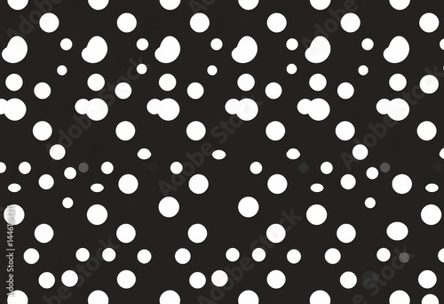 Seamless black & white wavy polka dot seigaiha pattern; cute, simple doodle, textile ornament, vector, wave