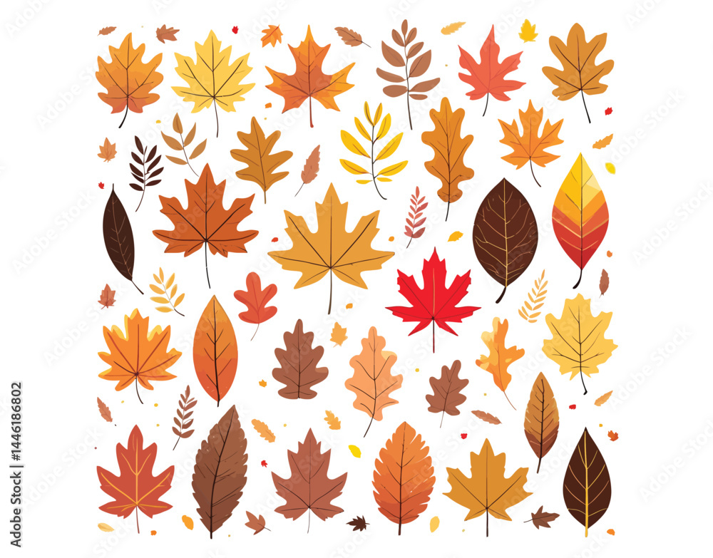 Obraz premium Printable Fall Leaves and Berries – Black Silhouette Art