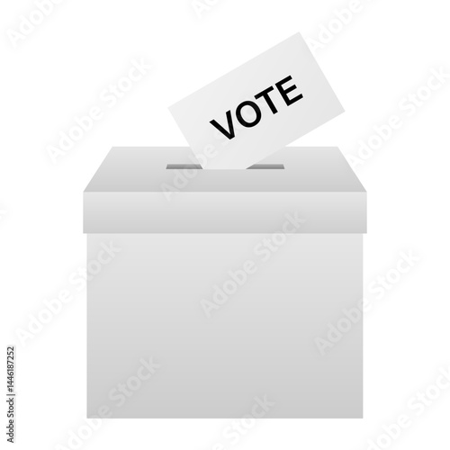 Ballot Box with Ballot Paper or Voting Paper. Election Concept. Vector Illustration.