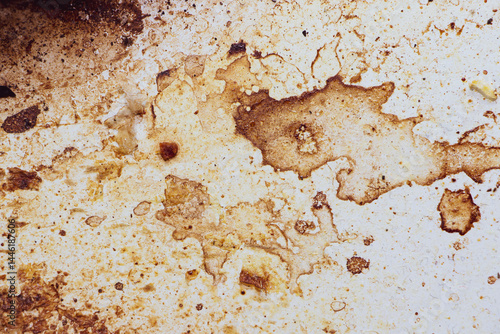 Texture of dirty stains and grease on white stove