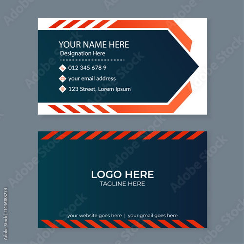 Clean professional business card template with double side