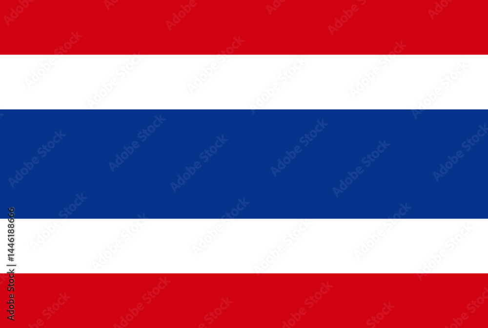 Flag of Thailand. Thailand National Flag. Vector Illustration. Flag of Thailand. Thailand National Flag. Vector Illustration.