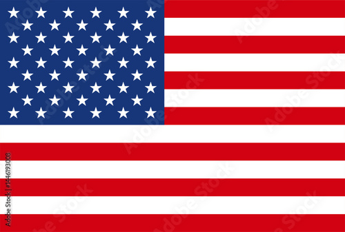 USA or American Flag. United States of America Flag. Vector Illustration.