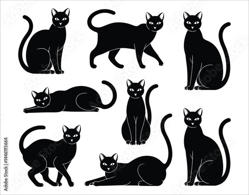 Ocicat Cat Shape Bundle – Sitting, Lying, Walking