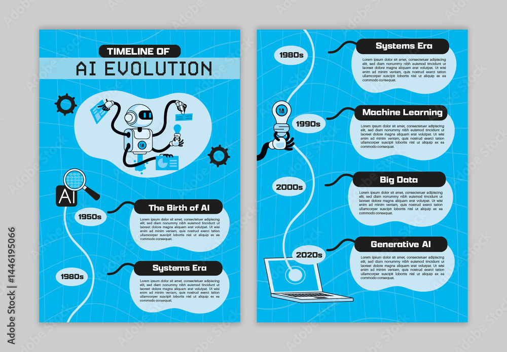 Blue And Black Modern Artificial Intelligence History Infographic Stock ...