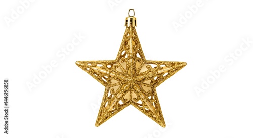 Golden Glitter Star Ornament: Festive Christmas Decoration