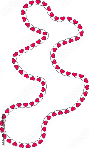 Organic blob shape with a soft zigzag outline composed of interlinked hearts.