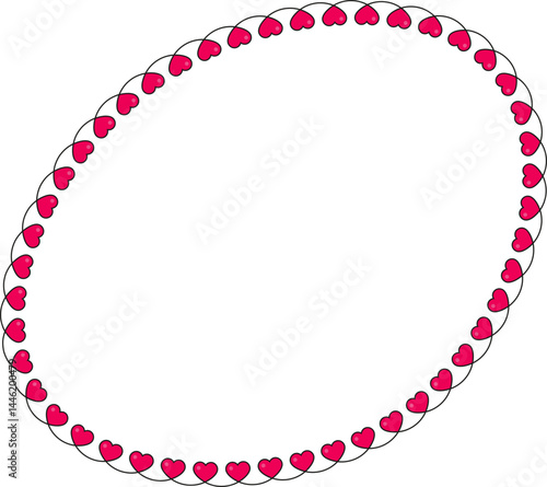 Amoeba-like irregular shape with a continuous heart-based border.