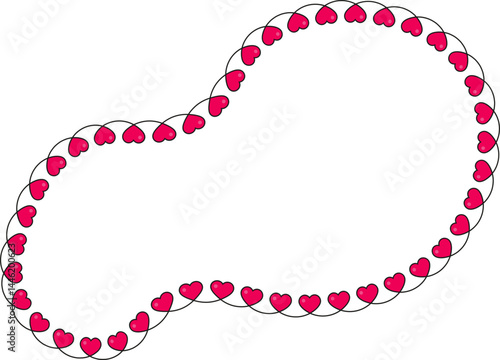 Naturally curved shape with a flowing heart-patterned border forming a soft contour.