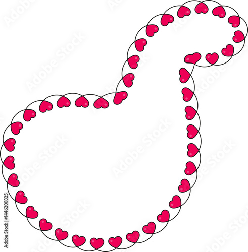 Freeform organic shape with an irregular heart-patterned contour.
