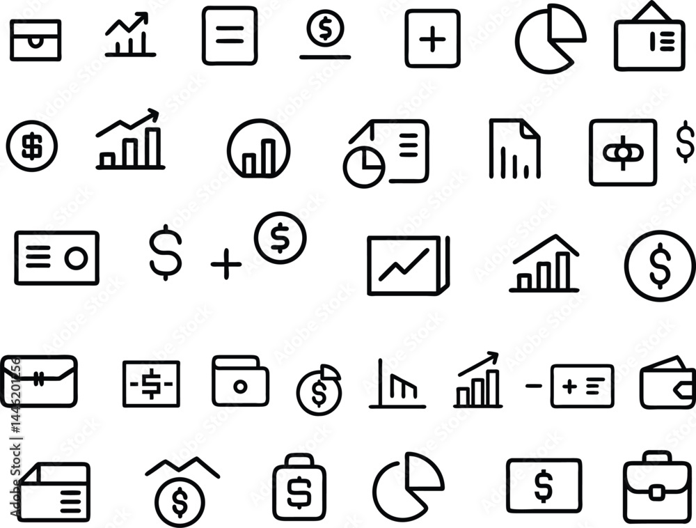 Business and Finance Icon Set – Editable Stroke, Thin Outline, Flat Vector Design for Apps, Websites, and Presentations Business and Finance Icon Set – Editable Stroke, Thin Outline, Flat Vector Design for Apps, Websites, and Presentations