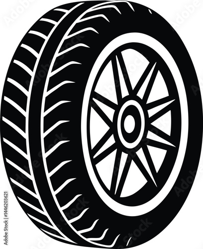 vector car tire with tread pattern on white backgroud.eps