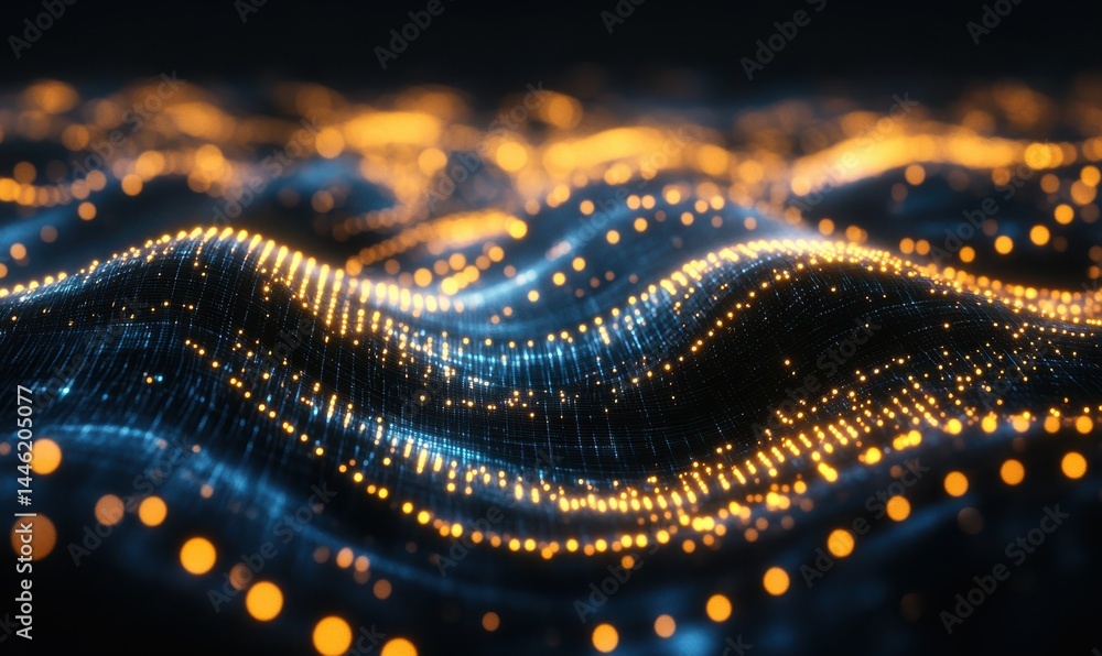 Obraz premium Abstract Geometric Background with Glowing Lights