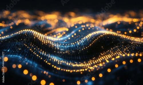 Abstract Geometric Background with Glowing Lights