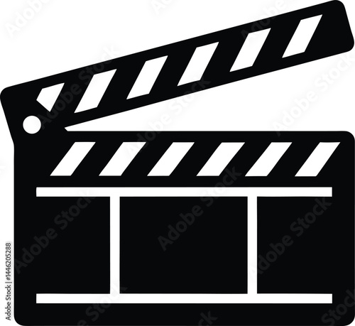vector film clapperboard icon on white background  