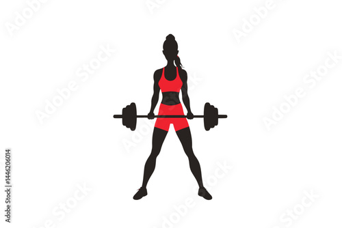 A young woman performing a weightlifting exercise