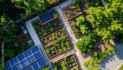 Solar-Powered Urban Community Garden from Above