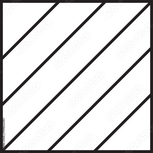 Design composed of five evenly spaced diagonal lines traversing a square grid, forming intersecting triangular sections.