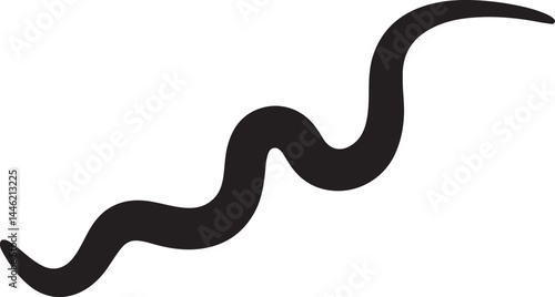 Filarial Worm Silhouette Vector Illustration