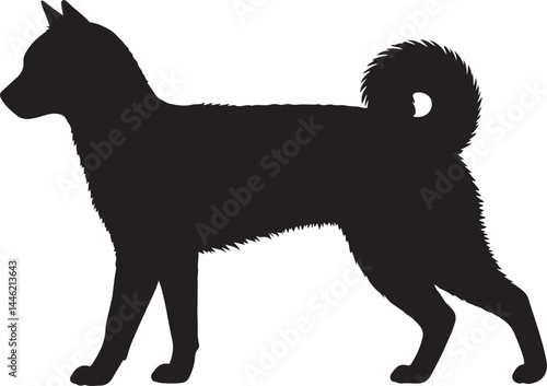Obraz na plátně Japanese Bobtail Silhouette Vector Illustration