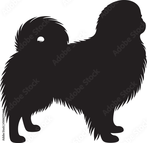 Japanese Chin Silhouette Vector Illustration