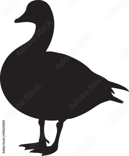 Magpie Goose Silhouette Vector Illustration