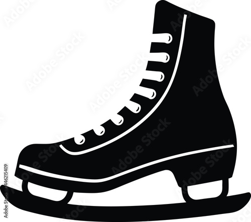 vector ice skate boot with blade on white backgroud.eps