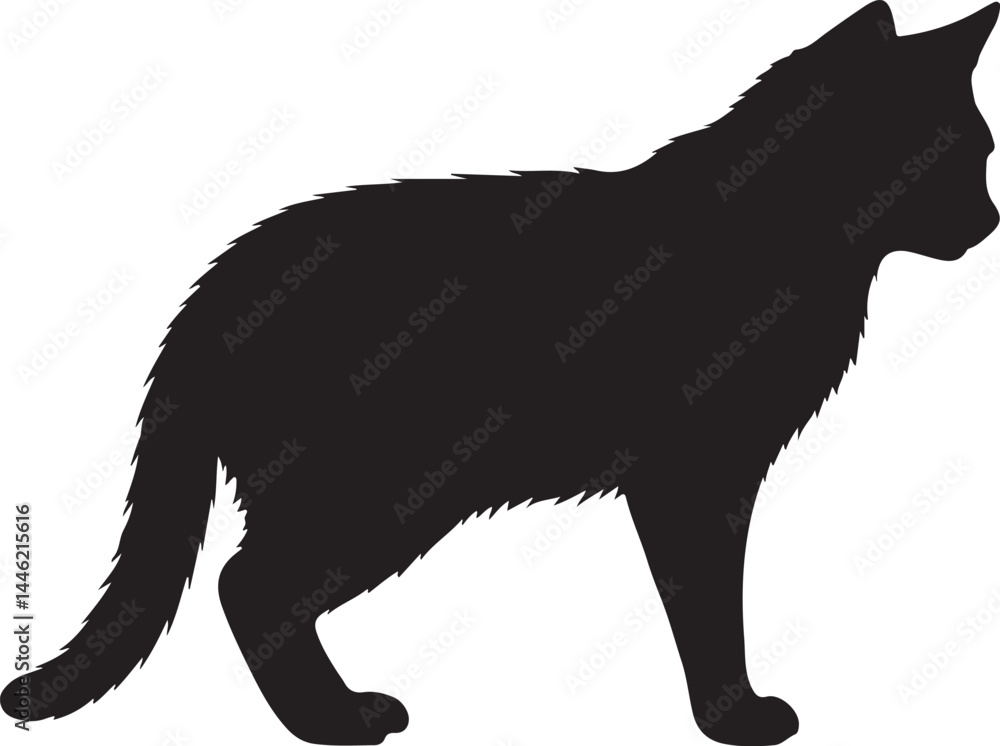 Obraz premium Sand Cat Silhouette Vector Illustration