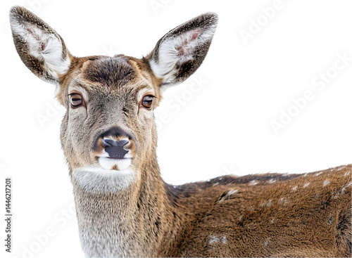 Mysterious Deer With Luminescent Eyes on Isolated Background