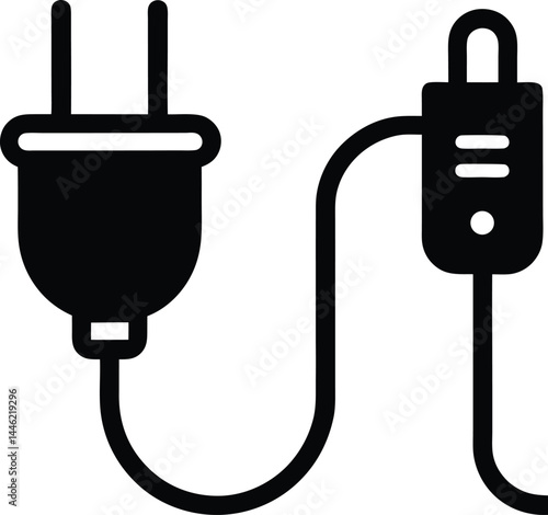 vector plug and socket connected on white backgroud